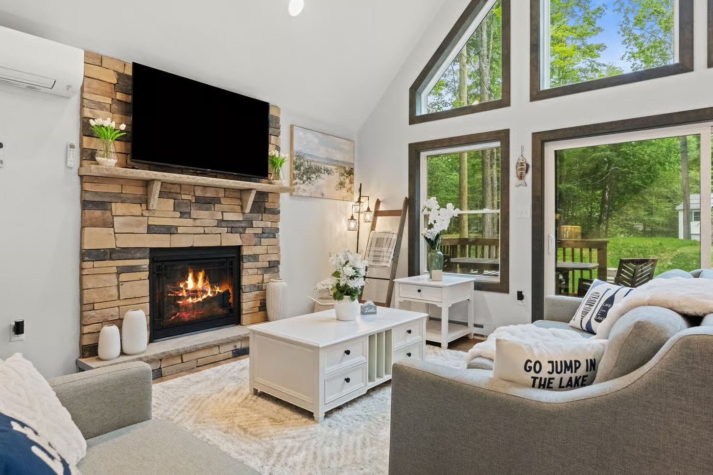 Living room fireplace